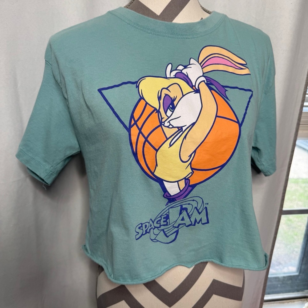 Space Jam Lola Bunny‎ green-blue women's cropped Shirt